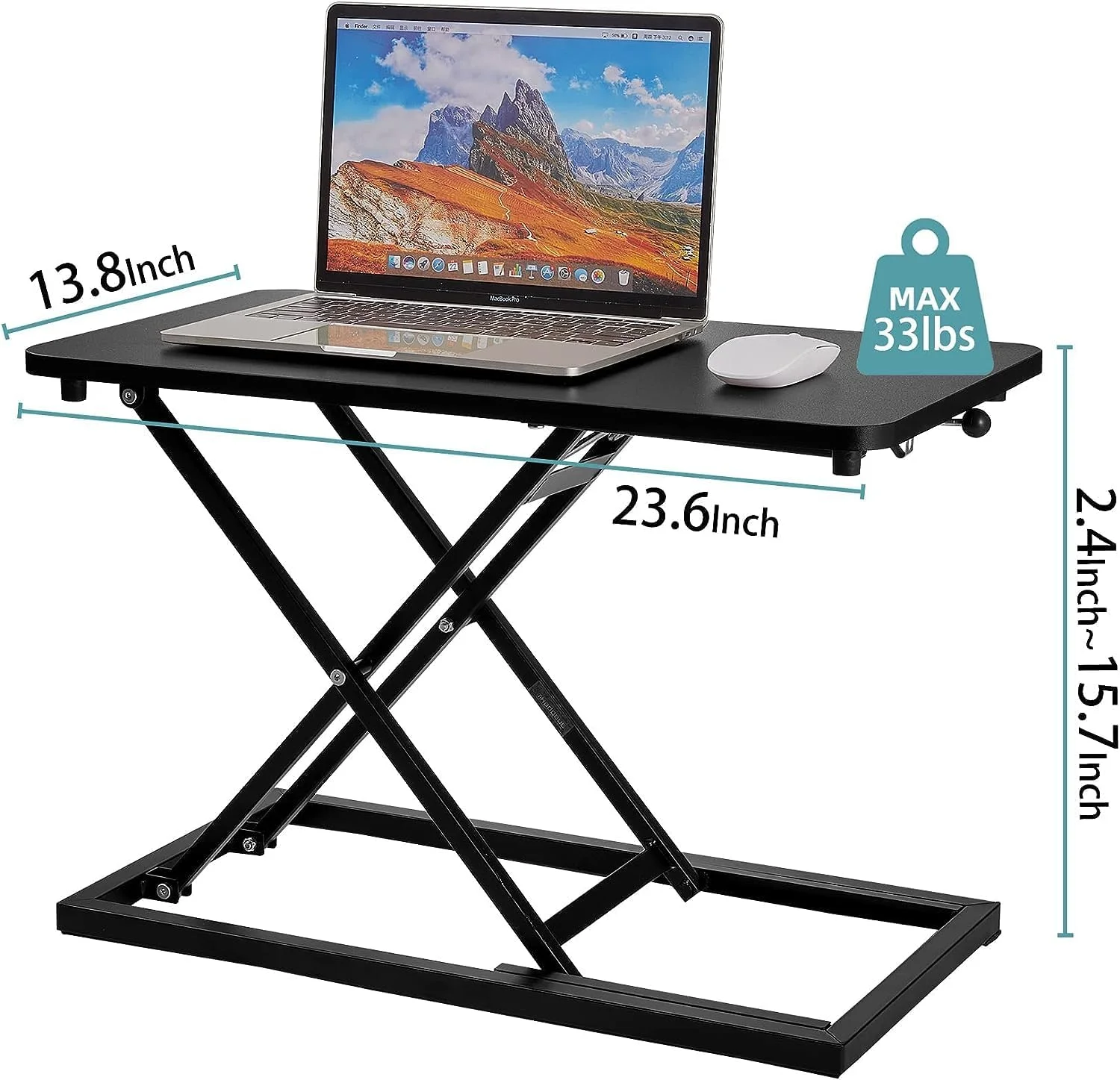 میز ایستاده، مبدل میز با قابلیت تنظیم ارتفاع، بالابر ارگونومیک برای نشستن و ایستادن، بالابر میز ایستاده روی میز، ایستگاه کاری کامپیوتر با بالابر مانیتور تکی برای میز اداری منزل - مشکی میز ایستاده، مبدل میز با قابلیت تنظیم ارتفاع، بالابر ارگونومیک برای نشستن و ایستادن، بالابر میز ایستاده روی میز، ایستگاه کاری کامپیوتر با بالابر مانیتور تکی برای میز اداری منزل - مشکی