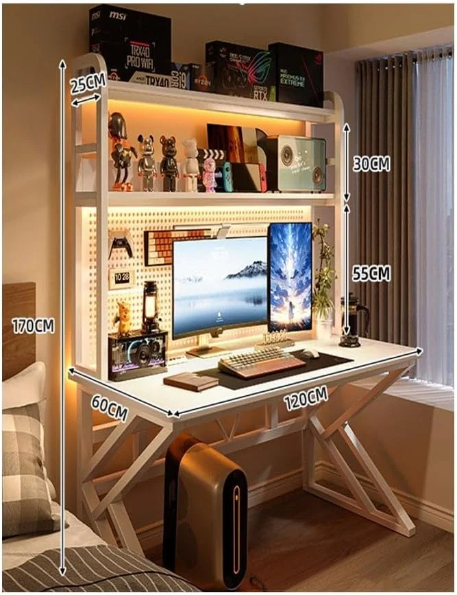 میز کامپیوتر با قفسه برای بهره وری سازمان یافته، قاب سفید با صفحه سوراخ دار، ارتفاع معمولی 170 سانتی متر، عرض 60 سانتی متر، طول 100 سانتی متر میز کامپیوتر با قفسه برای بهره وری سازمان یافته، قاب سفید با صفحه سوراخ دار، ارتفاع معمولی 170 سانتی متر، عرض 60 سانتی متر، طول 100 سانتی متر