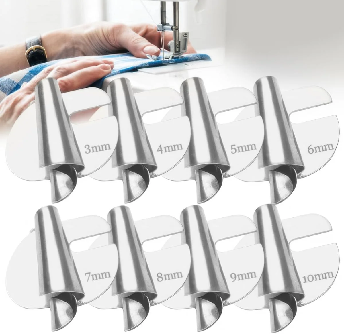 مجموعه ۸ عددی پایه دوخت لبه باریک برای چرخ خیاطی، سایز ۳ تا ۱۰ میلی متر، لوازم جانبی چرخ خیاطی، پایه دوخت لبه باریک برای لبه دوزی چرخ خیاطی، لوازم خیاطی مجموعه ۸ عددی پایه دوخت لبه باریک برای چرخ خیاطی، سایز ۳ تا ۱۰ میلی متر، لوازم جانبی چرخ خیاطی، پایه دوخت لبه باریک برای لبه دوزی چرخ خیاطی، لوازم خیاطی
