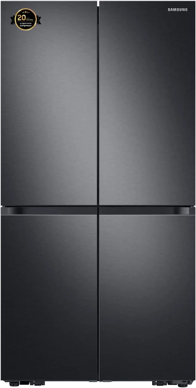 یخچال ساید بای ساید سامسونگ 602 لیتری، مدل فرانسوی، RF65A90TEB1/AE، مشکی، سیستم سرمایش سه گانه + (بازسازی شده) یخچال ساید بای ساید سامسونگ 602 لیتری، مدل فرانسوی، RF65A90TEB1/AE، مشکی، سیستم سرمایش سه گانه + (بازسازی شده)