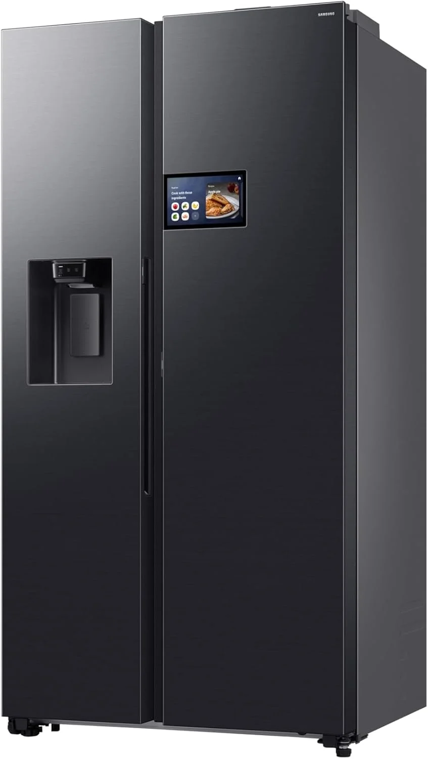 یخچال ساید بای ساید سامسونگ BeSpoke AI با صفحه نمایش 9 اینچی LCD و هوش مصنوعی، ظرفیت 615 لیتر، مشکی مدل RS90F64D1FAE به همراه آبسردکن یخچال ساید بای ساید سامسونگ BeSpoke AI با صفحه نمایش 9 اینچی LCD و هوش مصنوعی، ظرفیت 615 لیتر، مشکی مدل RS90F64D1FAE به همراه آبسردکن