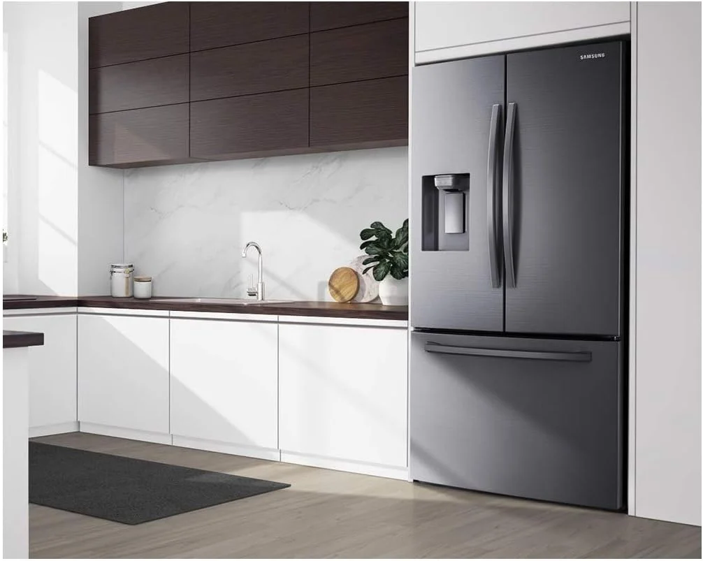 یخچال فریزر ساید بای ساید سامسونگ با سیستم Twin Cooling Plus و ظرفیت 539 لیتر، دارای آبسردکن و یخساز - نقره ای - RF23R62E3SR