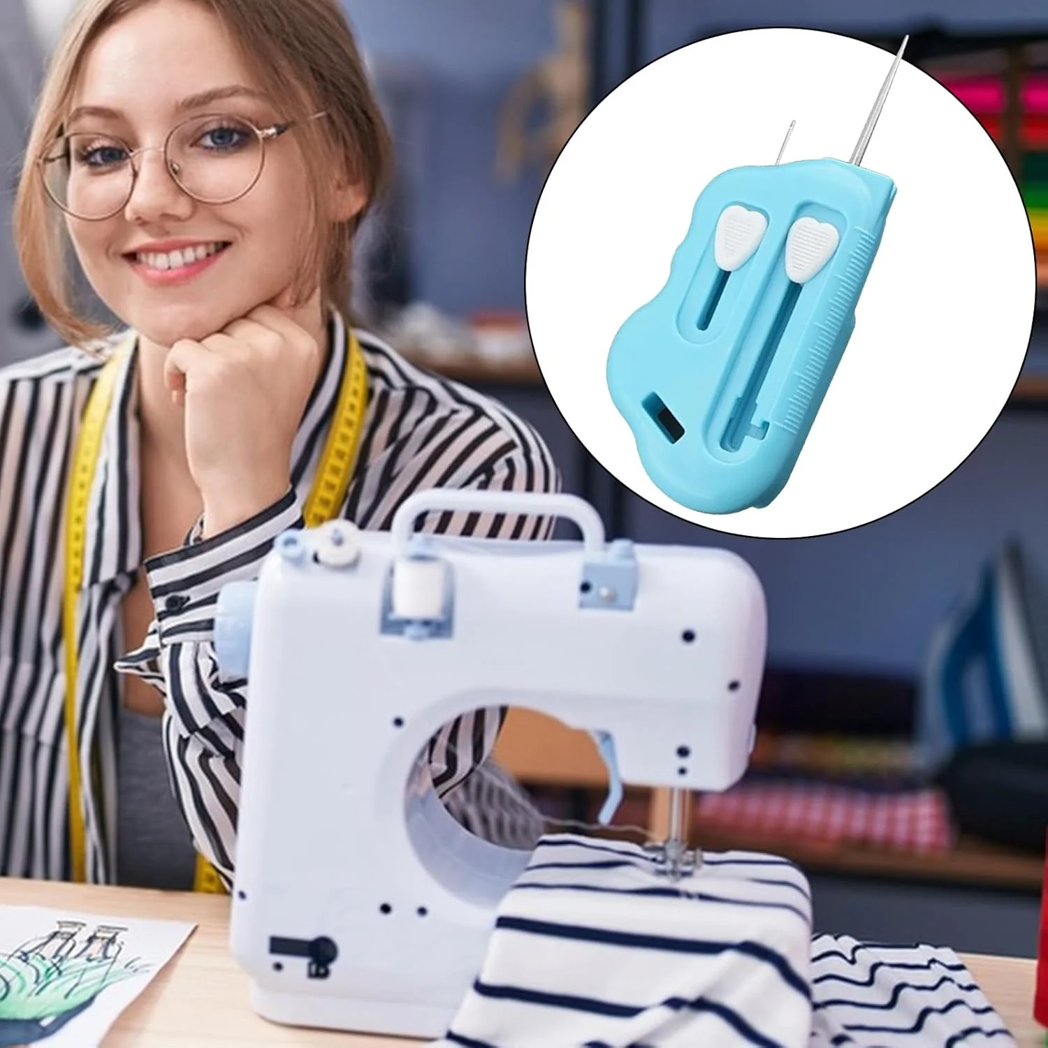 راهنمای دوخت - راهنمای مغناطیسی چرخ خیاطی، لوازم جانبی برای اتصال، برش پارچه، الگوها، هنرهای گلدوزی، میز کار