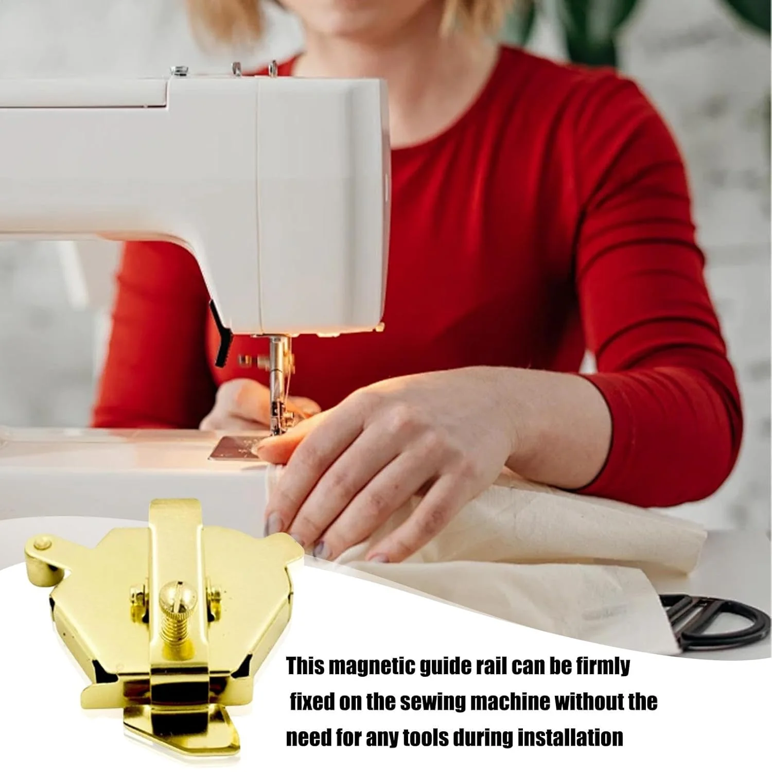 راهنمای دوخت - راهنمای لبه دوزی مغناطیسی 2X برای لبه - لوازم جانبی چرخ خیاطی، راهنمای درز، خط کش راهنمای دوخت برای لوازم خیاطی