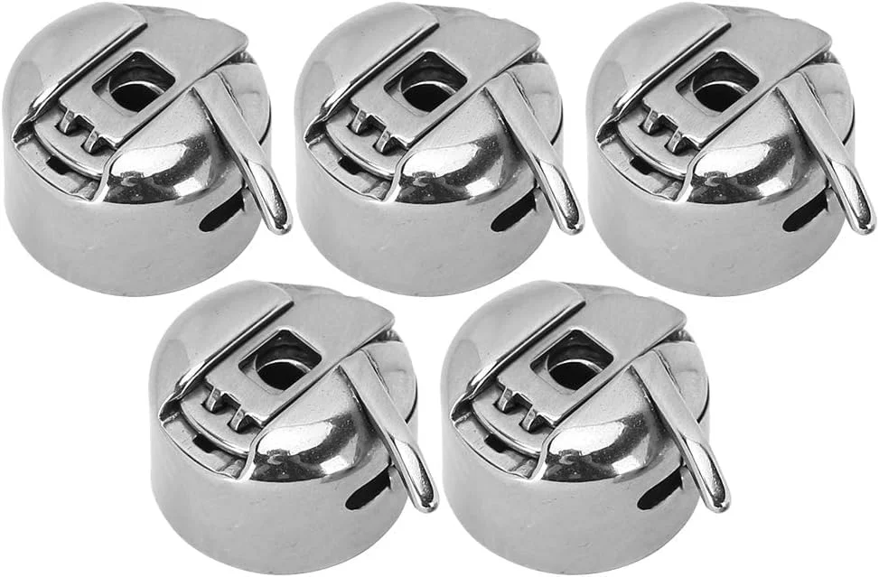 بسته 5 عددی قاب ماسوره چرخ خیاطی، ماسوره های فلزی چرخ خیاطی، قطعات یدکی چرخ خیاطی برای چرخ خیاطی سر بالا مدل 335