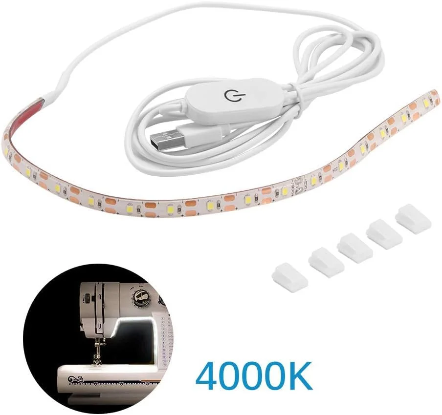 چراغ خیاطی، چراغ نواری خیاطی جهانی روشن با دیمر لمسی، منبع تغذیه ایمن USB