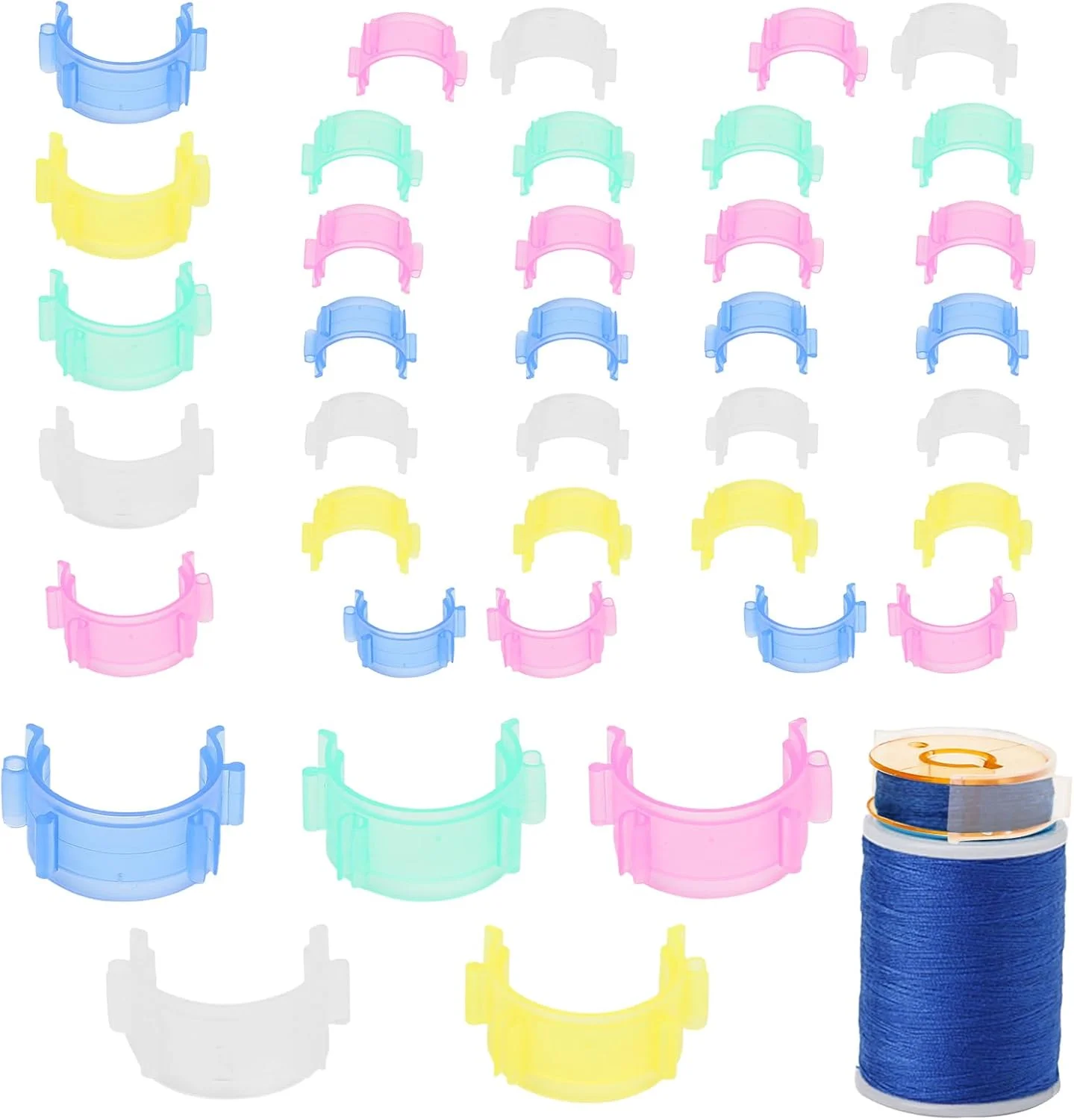گیره نگهدارنده ماسوره چرخ خیاطی | ست 100 عددی گیره کوچک ماسوره نخ - لوازم جانبی چند منظوره برای پروژه های لحاف دوزی و صنایع دستی