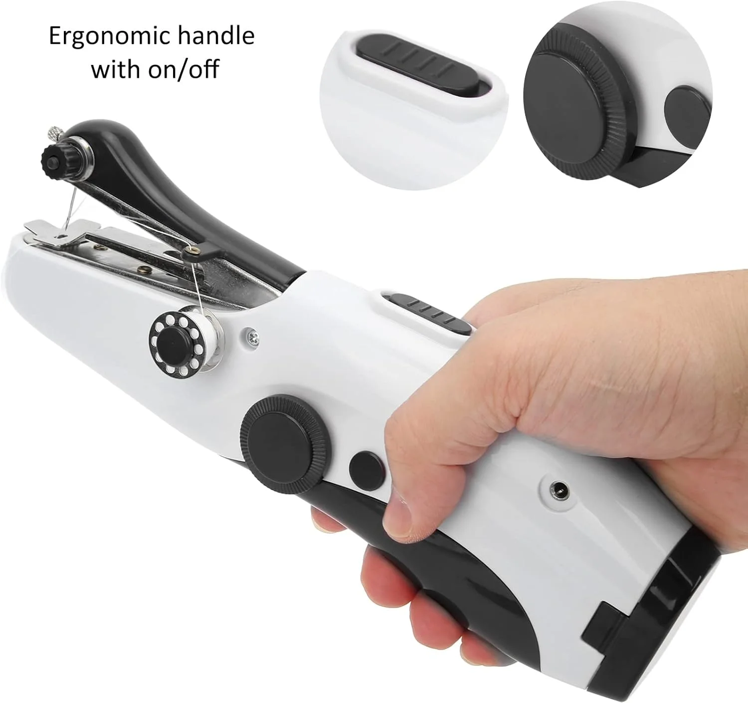 چرخ خیاطی دستی، چرخ خیاطی کوچک با دسته ارگونومیک، برقی مناسب خیاطی DIY برای مسافرت و منزل