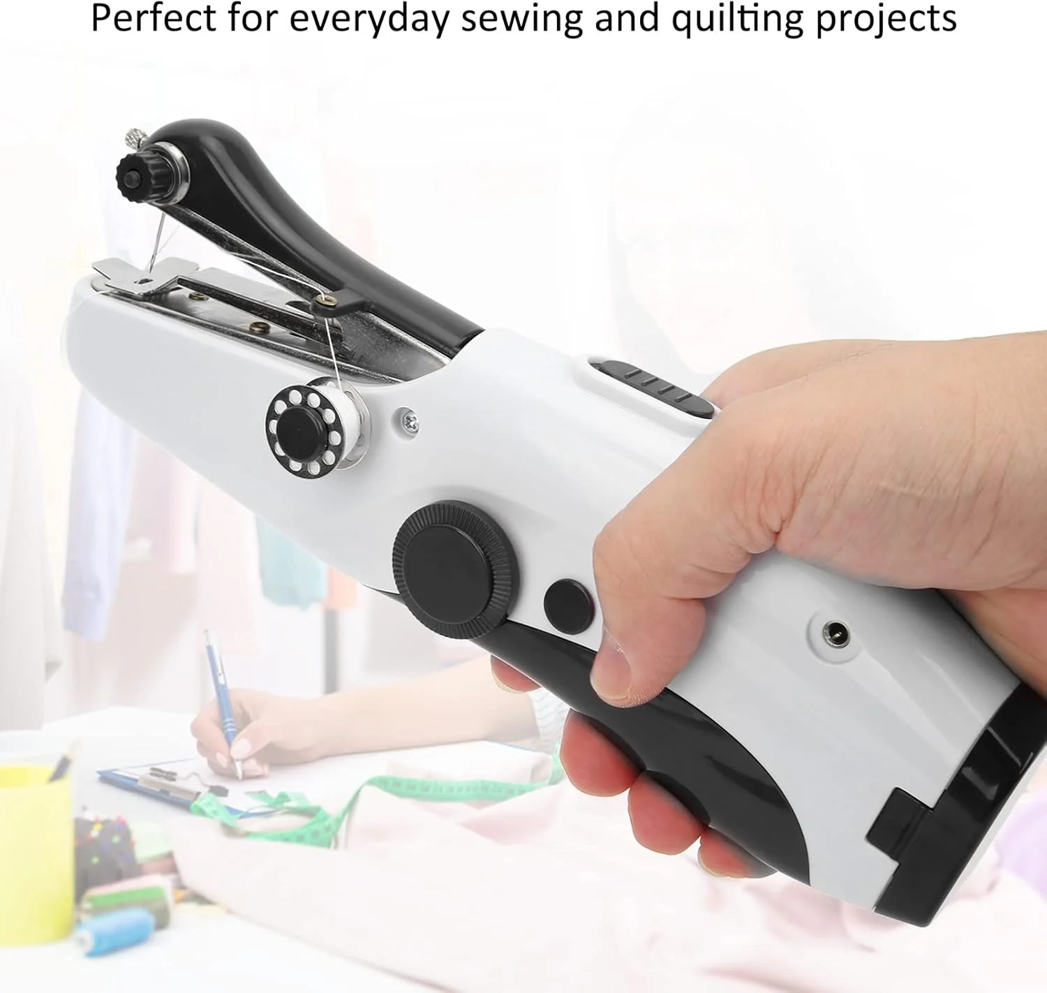 چرخ خیاطی دستی، چرخ خیاطی کوچک با دسته ارگونومیک، برقی مناسب خیاطی DIY برای مسافرت و منزل
