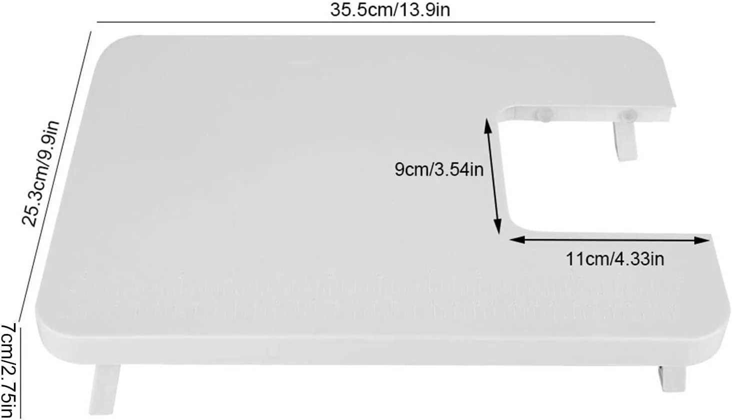 میز کمکی چرخ خیاطی، میز بزرگ کننده فضای چرخ خیاطی کوچک، صفحه پلاستیکی ABS