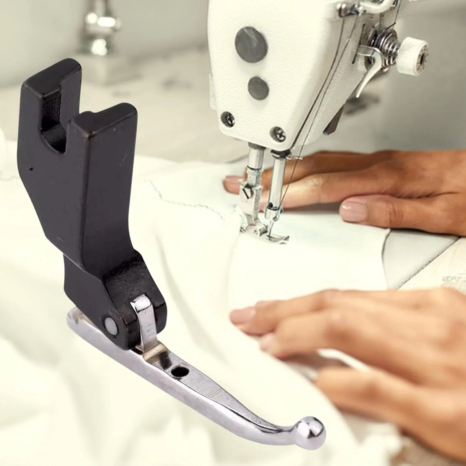 پایه چرخ خیاطی - پایه فشاری برای چرخ خیاطی، ابزارهای چند منظوره برای دوخت، لحاف دوزی و کارهای دستی برای دوخت مستقیم، مهره دوزی و چین دادن پولک