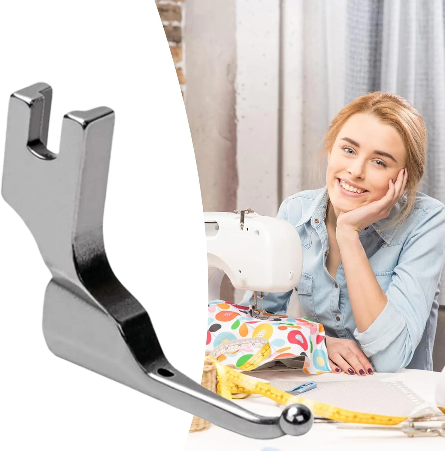 پایه چرخ خیاطی - پایه فشاری پولک دوزی، طراحی بدون ضربه زدن به مهره، اتصال چرخ خیاطی با فناوری ضد فر برای پارچه های فشن پولکی و لباس های شب توری