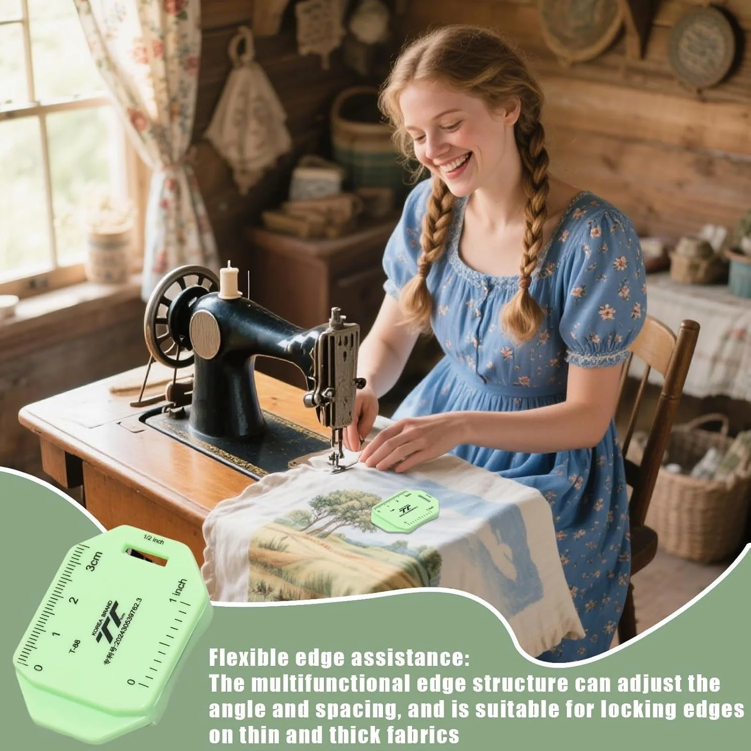 راهنمای چرخ خیاطی مغناطیسی - ابزار دقیق و مقیاس دار برای دوخت و دوز خانگی، مناسب برای خواهر، همسر و مادر، برای لبه دوزی و خیاطی