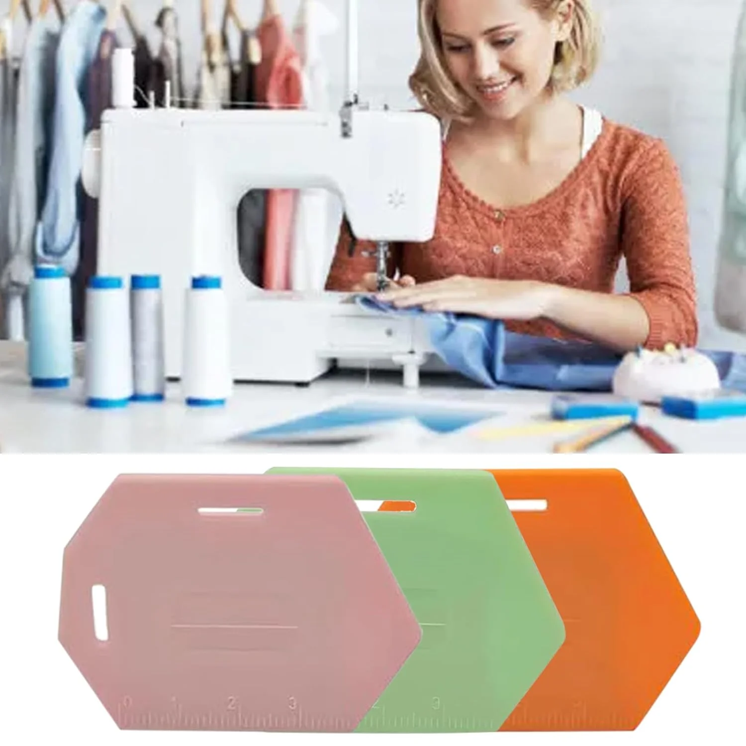 راهنمای مغناطیسی چرخ خیاطی | راهنمای درز لبه مغناطیسی چرخ خیاطی - ابزار چند منظوره چند ضلعی لحاف دوزی با مقیاس برای میز، جین و شیفون