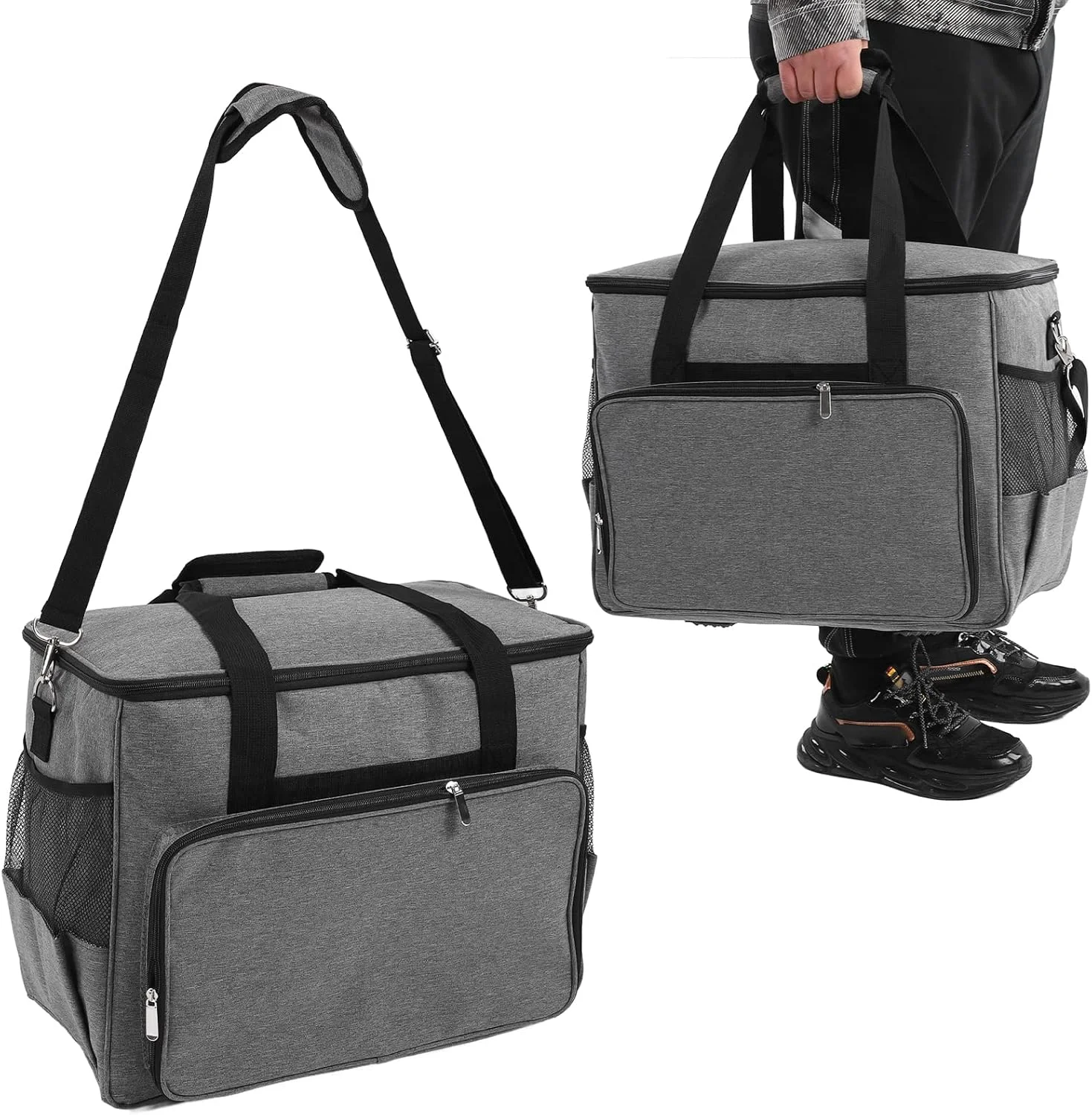 کیف چرخ خیاطی، کیف حمل چرخ خیاطی با دهانه عریض و جیب کناری برای محافظت و نگهداری چرخ خیاطی