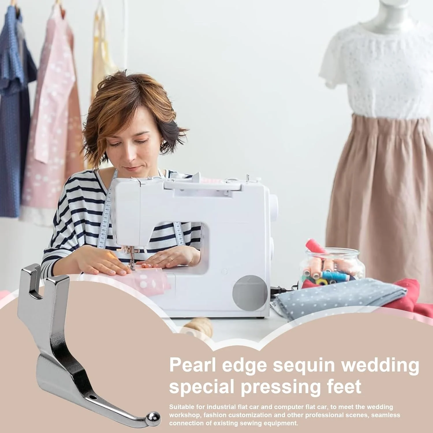 پایه های فشاری چرخ خیاطی - پایه چرخ خیاطی | راهنمای لحاف دوزی ضد فر خوردگی برای گلدوزی، دامن شب، طراحی لباس، اسکرپ بوک، خیاطی، ساخت لباس، کیف سازی