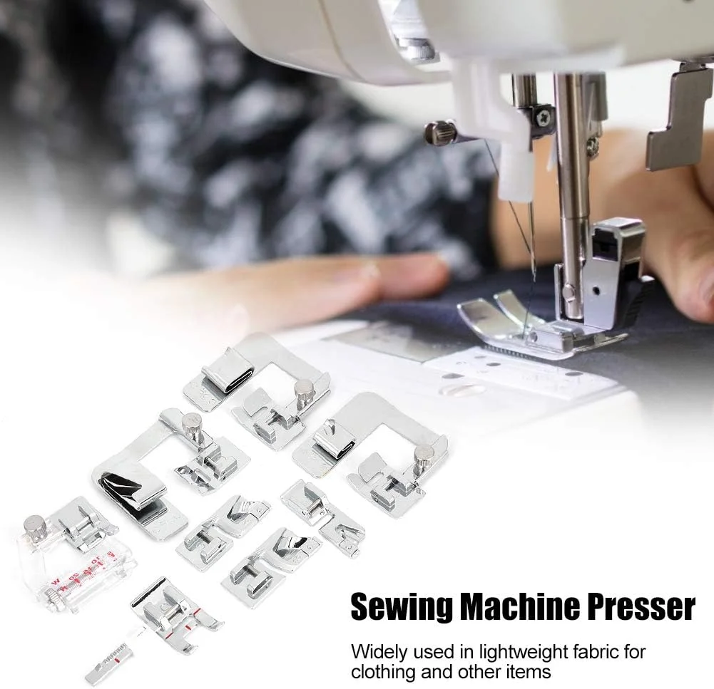 مجموعه ۸ عددی پایه های چرخ خیاطی، کیت پایه های دوخت لبه صاف، لوازم جانبی چرخ خیاطی برای چرخ خیاطی های پایه کوتاه