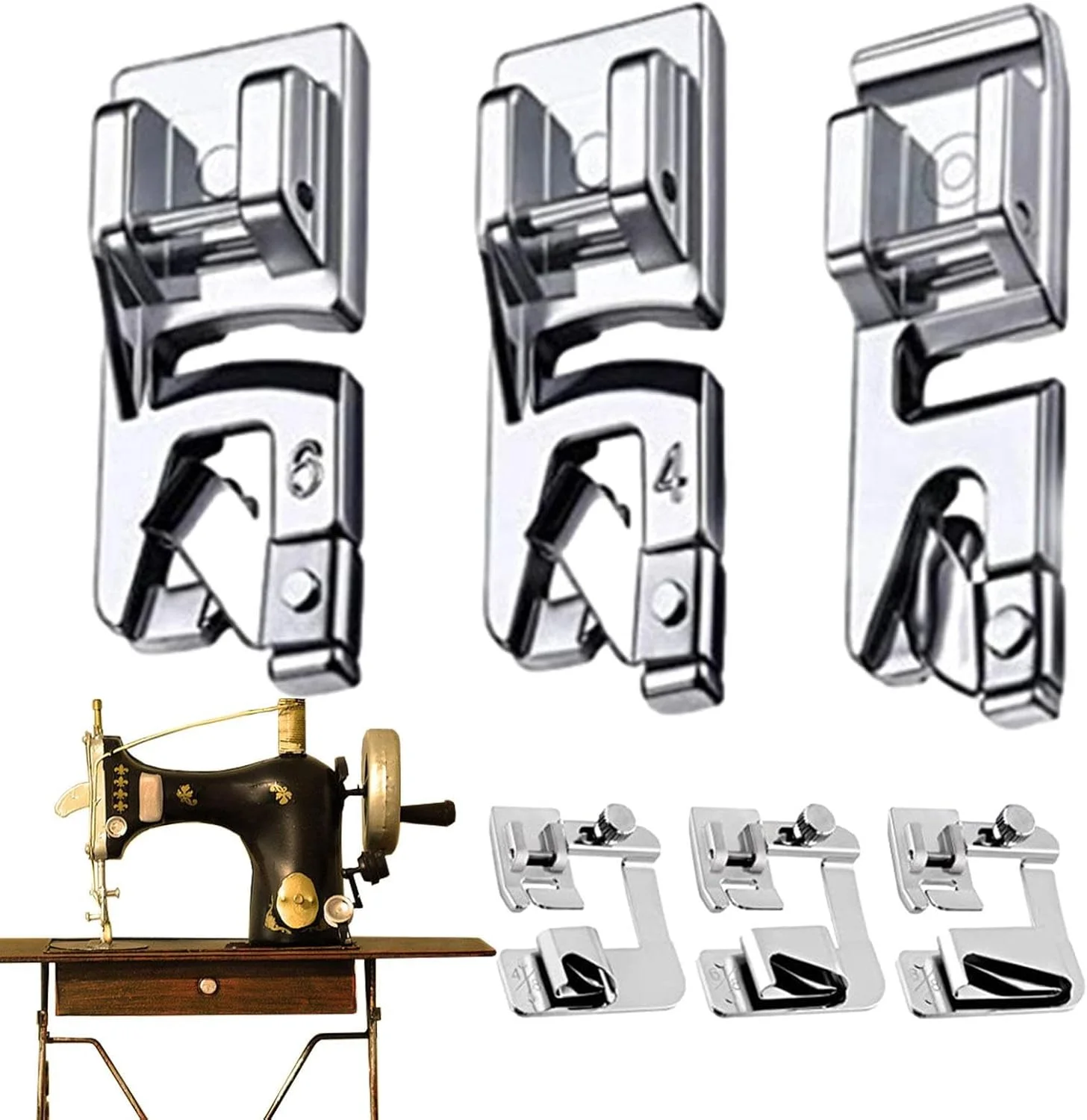 پایه چرخ خیاطی | راهنمای درز لبه نورد شده فلزی چند منظوره - لوازم جانبی چرخ خیاطی برای ملحفه، تی شرت، دامن، پیراهن، روسری، پتو