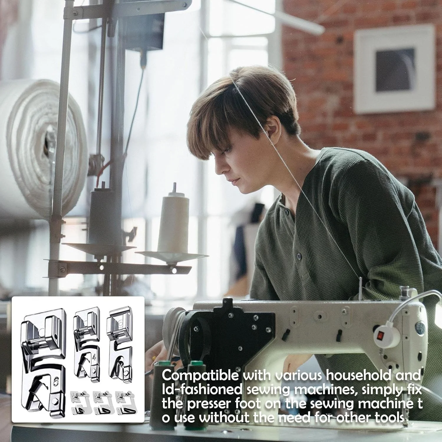 پایه چرخ خیاطی | راهنمای درز لبه نورد شده فلزی چند منظوره - لوازم جانبی چرخ خیاطی برای ملحفه، تی شرت، دامن، پیراهن، روسری، پتو