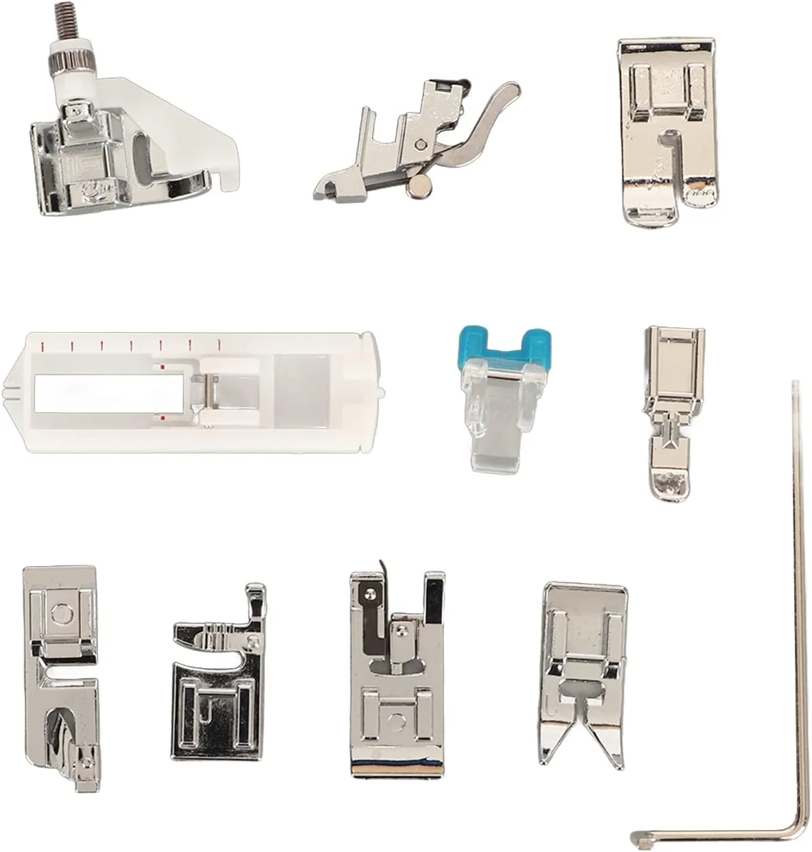 مجموعه ۱۰ عددی پایه های چرخ خیاطی به همراه ابزار تعویض پایه، پایه های استیل ضد زنگ برای لوازم جانبی چرخ خیاطی صنایع دستی