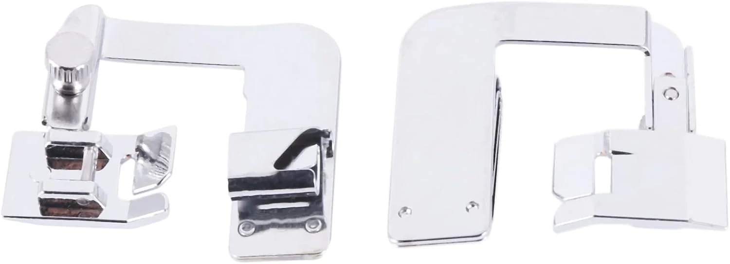 پایه های چرخ خیاطی، مجموعه 3 عددی پایه فشار غلتکی (1/2 اینچ، 3/4 اینچ، 1 اینچ)، همراه با 3 عدد پایه های باریک غلتکی و پایه فشار راهنمای قابل تنظیم، پایه