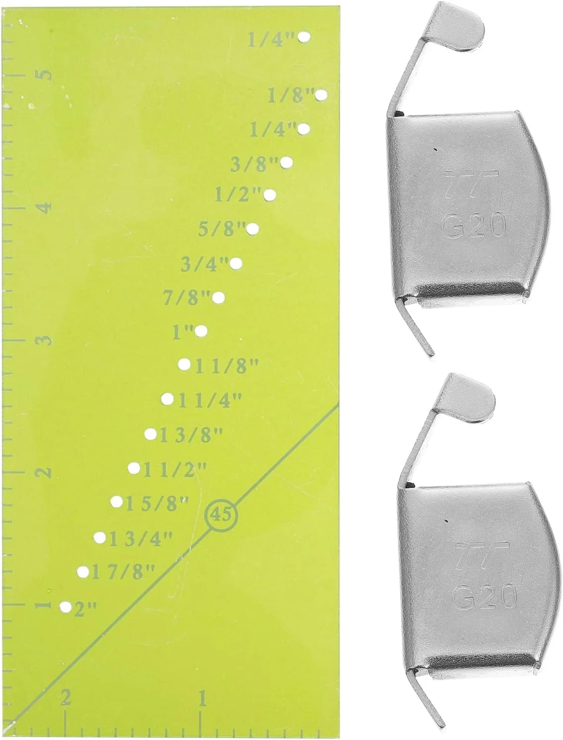 خط کش راهنمای درز چرخ خیاطی: 1 خط کش حاشیه درز و 2 راهنمای درز مغناطیسی پایه چرخ خیاطی