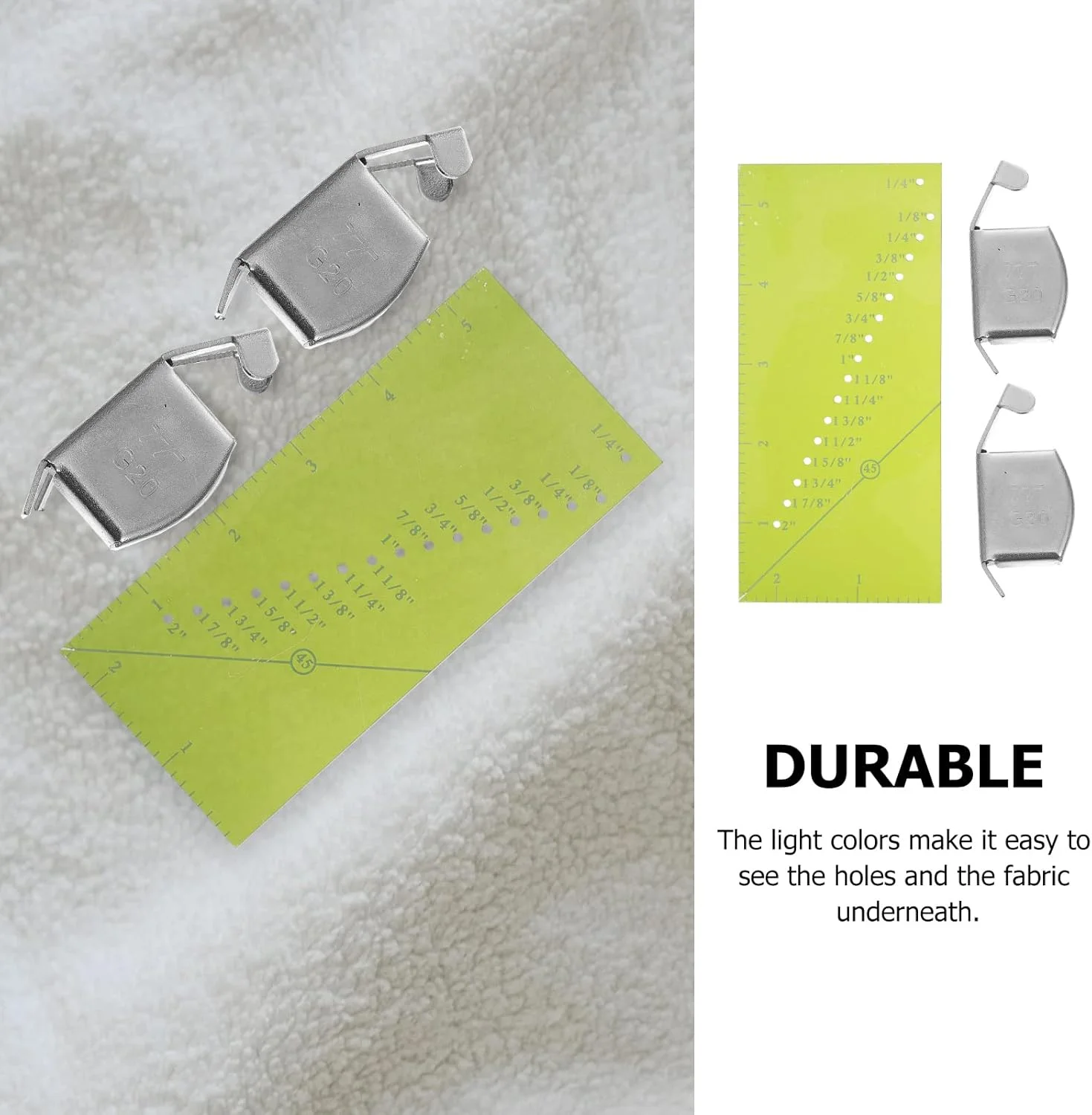 خط کش راهنمای درز چرخ خیاطی: 1 خط کش حاشیه درز و 2 راهنمای درز مغناطیسی پایه چرخ خیاطی