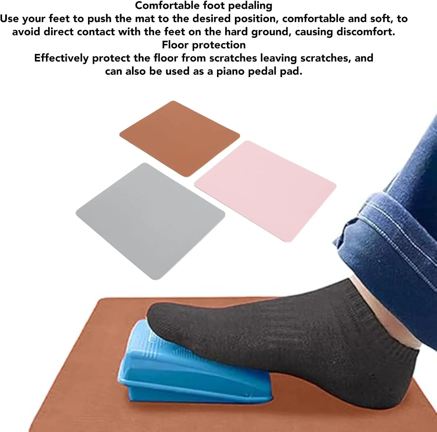 پدال زیر چرخ خیاطی 3 عددی، پد لاستیکی ضد لغزش برای کاهش صدای چرخ خیاطی، لوازم جانبی خیاطی خانگی، 23x19 سانتی متر