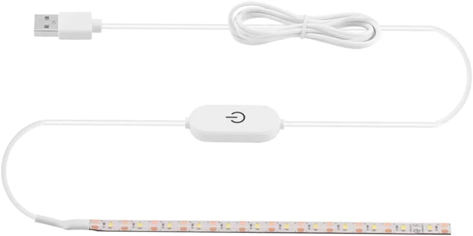 چراغ خیاطی USB، نوار چراغ خیاطی فوق العاده روشن 30 سانتی متری 5 ولت 3.6 وات با 18 LED و دیمر لمسی ضد آب IP55 برای پس زمینه تلویزیون کابینت، 4000K