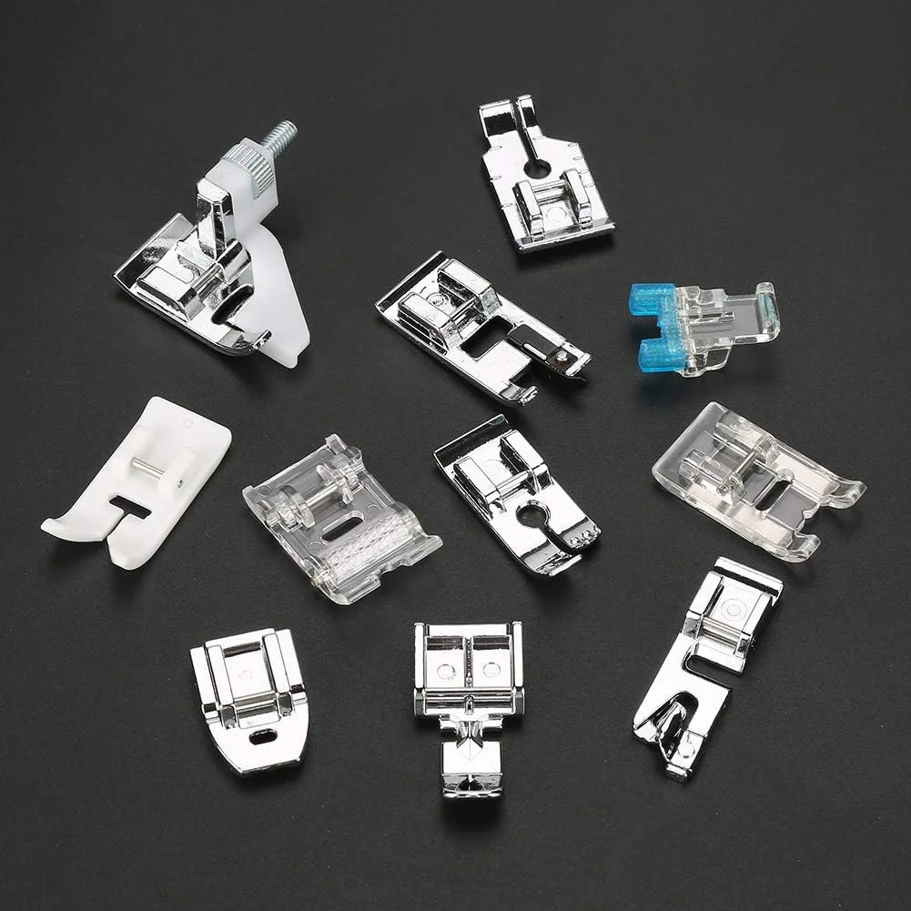 11 عدد پایه پرس چرخ خیاطی، لوازم جانبی چند منظوره پایه پرس برای چرخ خیاطی (جعبه صورتی 11 تکه)