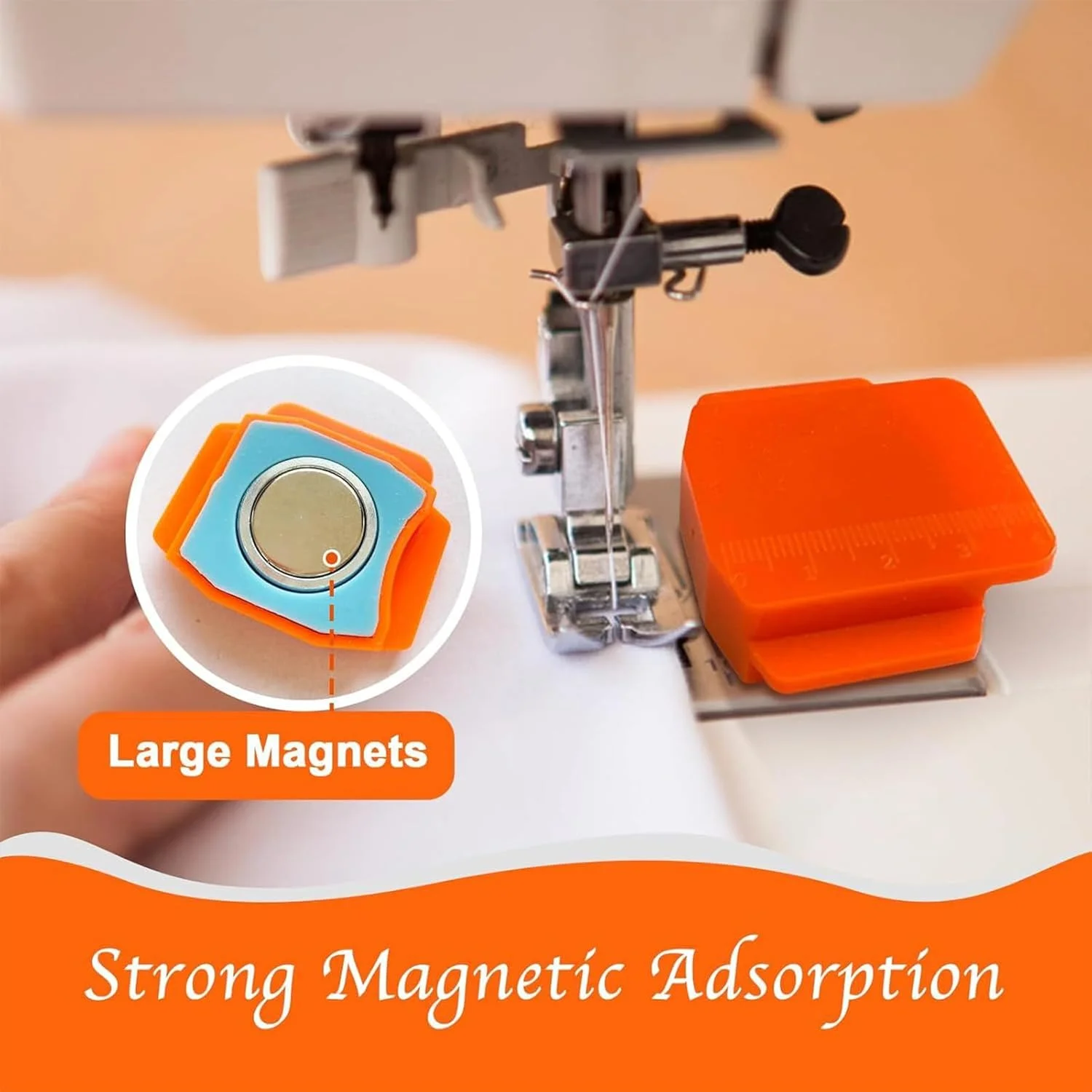 راهنمای درز مغناطیسی خیاطی - مقیاس چرخ خیاطی خانگی - راهنمای درز خیاطی مبتدی برای اتصال، خیاطی لباس، اتو، گلدوزی، بافندگی، برش پارچه، تکه دوزی