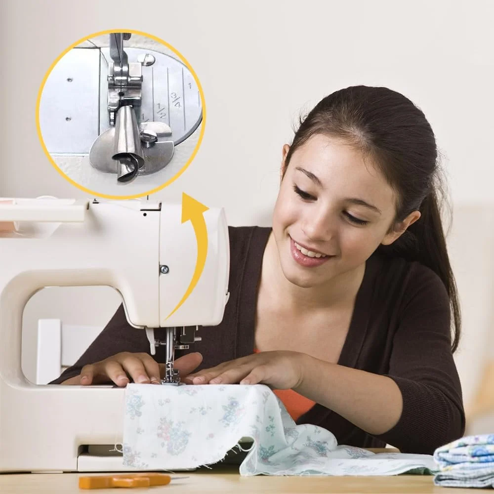 مجموعه پایه لب تو (Hemmer) چرخ خیاطی، پایه لب تو (Hemmer) چرخ خیاطی یونیورسال، پایه چرخ خیاطی برای دوخت لبه های باریک، کیت پایه چرخ خیاطی برای دوخت لبه های باریک 3 تا 10 میلی متر (4 عدد - 7/8/9/10 میلی متر)