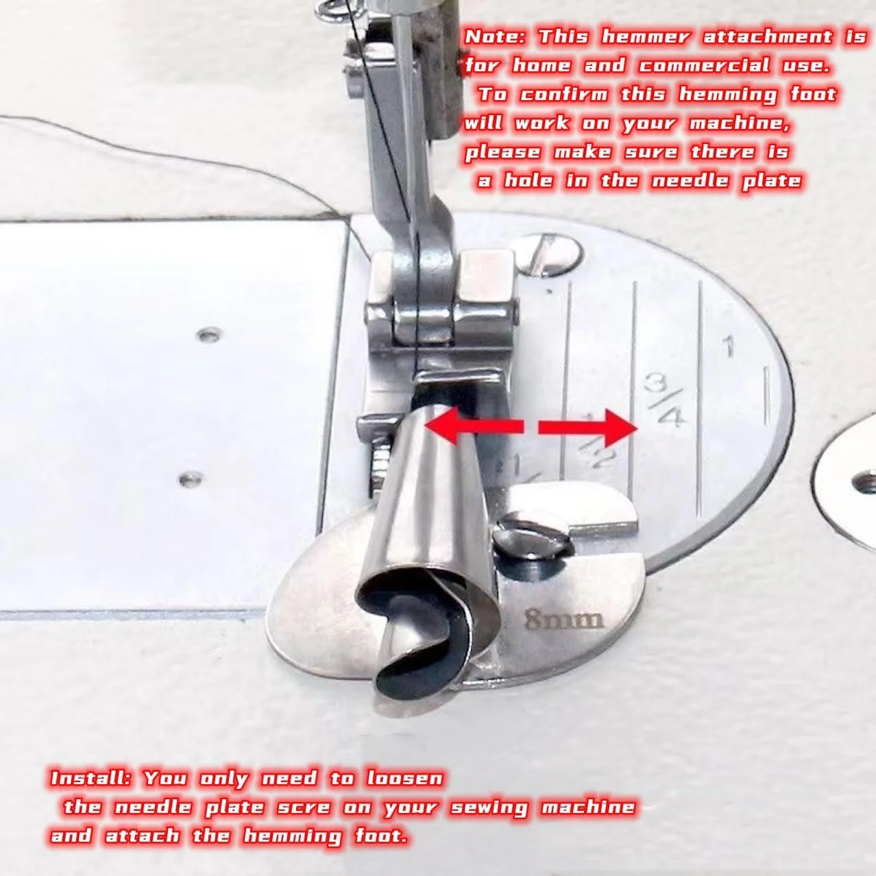 مجموعه پایه لب تو (Hemmer) چرخ خیاطی، پایه لب تو (Hemmer) چرخ خیاطی یونیورسال، پایه چرخ خیاطی برای دوخت لبه های باریک، کیت پایه چرخ خیاطی برای دوخت لبه های باریک 3 تا 10 میلی متر (4 عدد - 7/8/9/10 میلی متر)