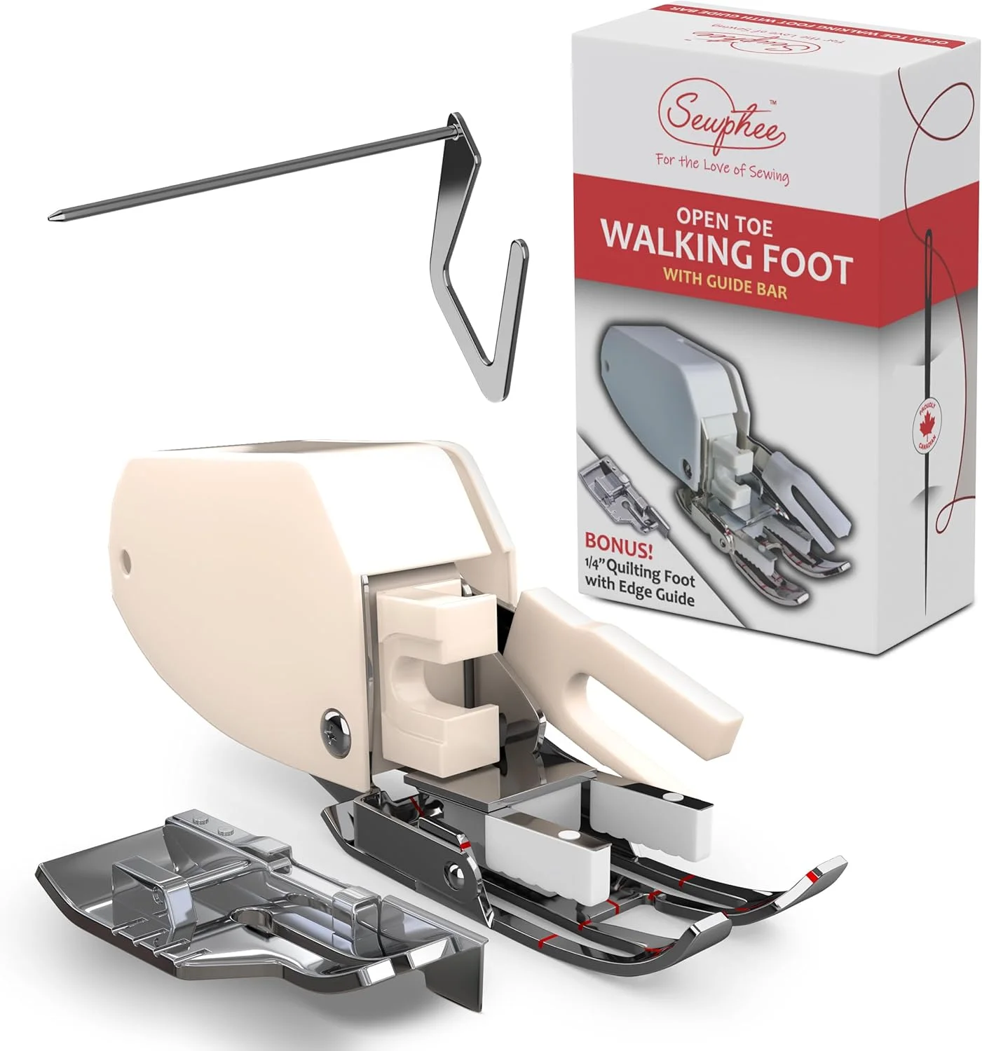 پایه دوخت باز ارتقا یافته Sewphee 2024 به همراه راهنما و پایه لحاف دوزی 1/4 اینچی - مناسب برای چرخ خیاطی های Brother و Singer