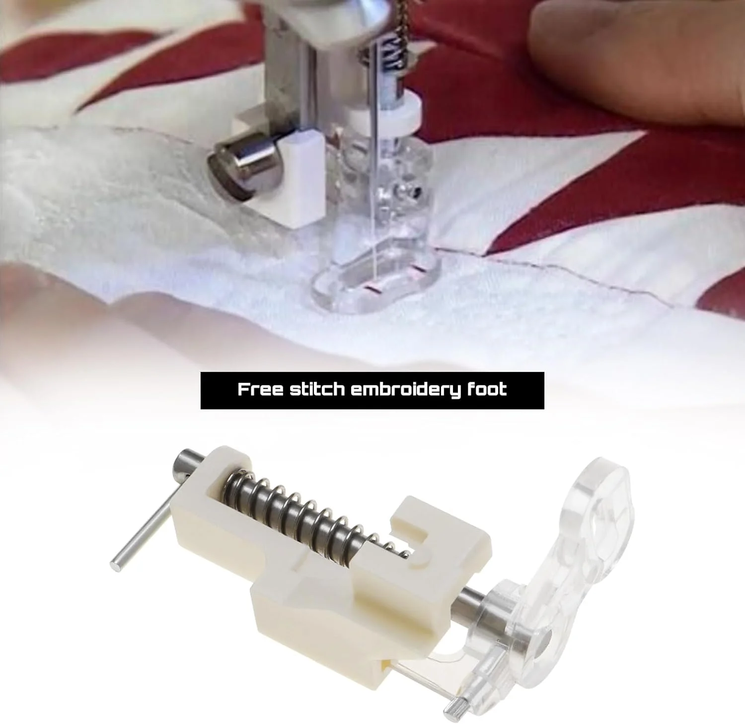 ۲ عدد پایه گلدوزی چرخ خیاطی ۵۰x۲۶.۹ میلی‌متر، پایه لحاف دوزی حرکت آزاد، سازگار با چرخ خیاطی های سینگر، برادر و بیبی لاک