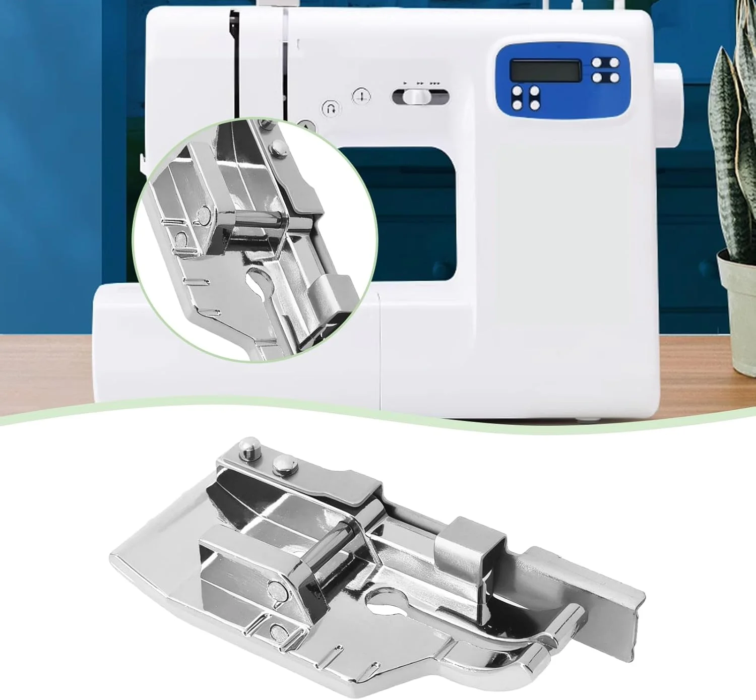 ست ۴ عددی پایه چرخ خیاطی ۱/۴ اینچی سازگار با چرخ خیاطی های سینگر، برادر و بیبی لاک (۳ پایه پلاستیکی + ۱ پایه فلزی)