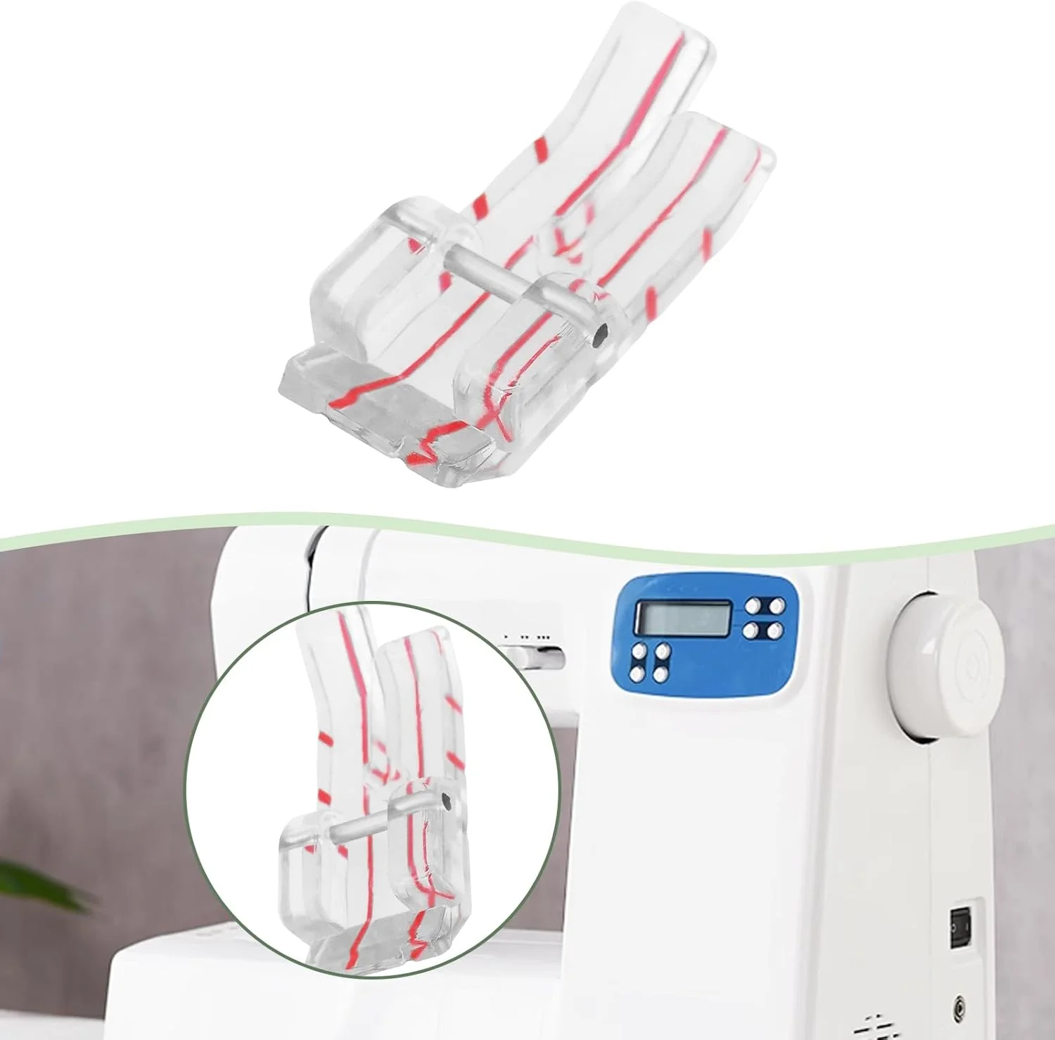 ست ۴ عددی پایه چرخ خیاطی ۱/۴ اینچی سازگار با چرخ خیاطی های سینگر، برادر و بیبی لاک (۳ پایه پلاستیکی + ۱ پایه فلزی)