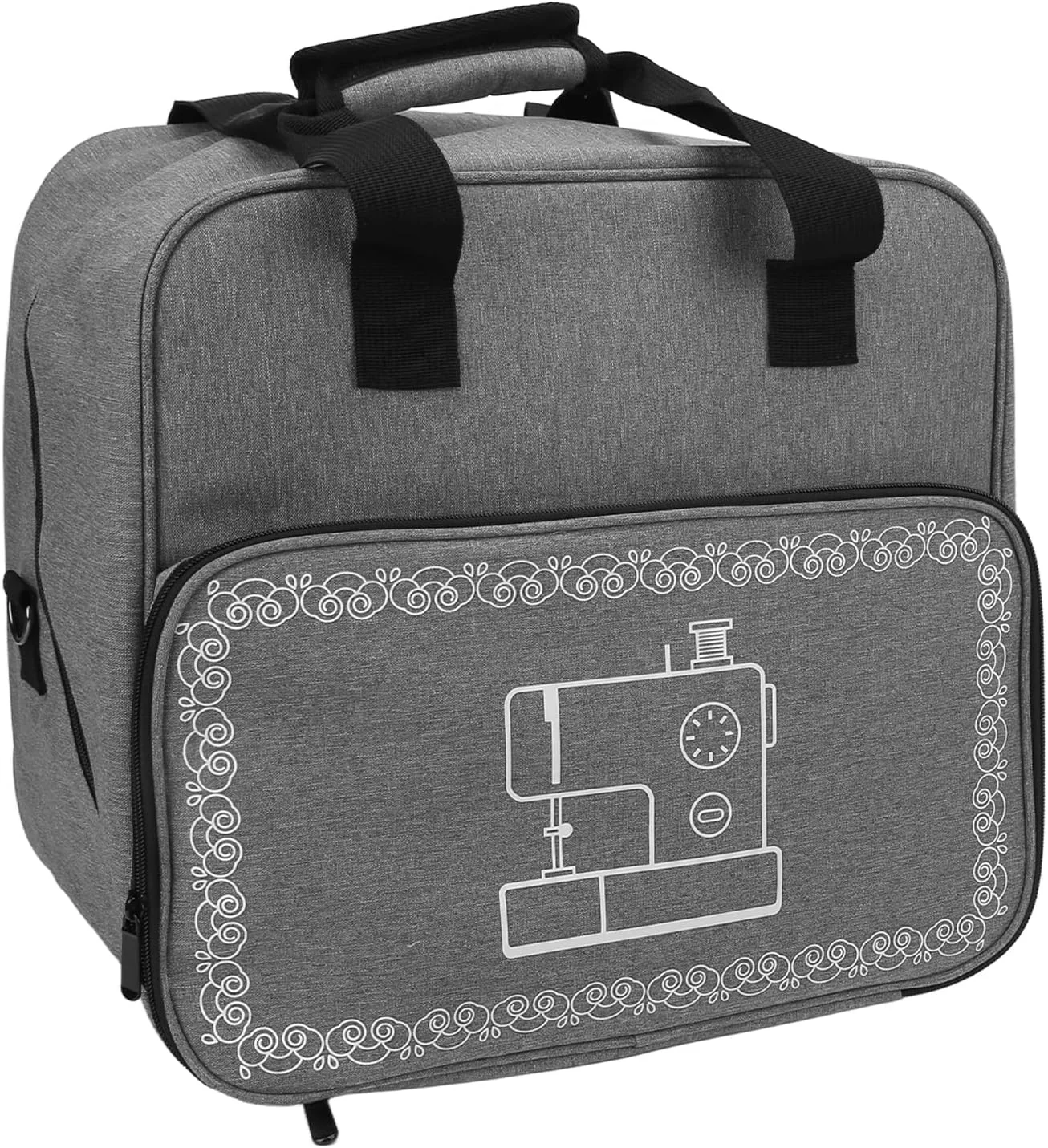 کیف چرخ خیاطی شانریا، بادوام، کاربردی، نفیس، زیبا، با ظرفیت زیاد، دستی، قابل حمل برای مسافرت و منزل (خاکستری)