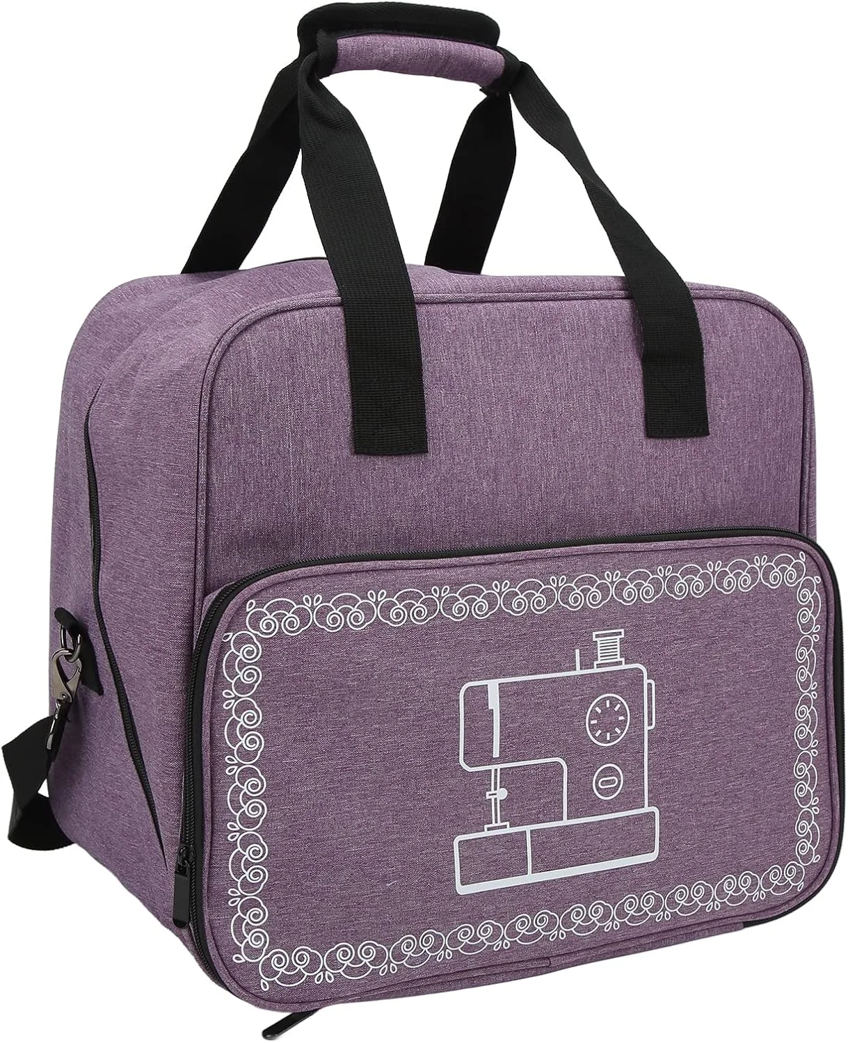 کیف چرخ خیاطی Shanrya، بادوام، کاربردی، نفیس، زیبا، با ظرفیت زیاد، دستی، قابل حمل برای مسافرت و منزل (بنفش)