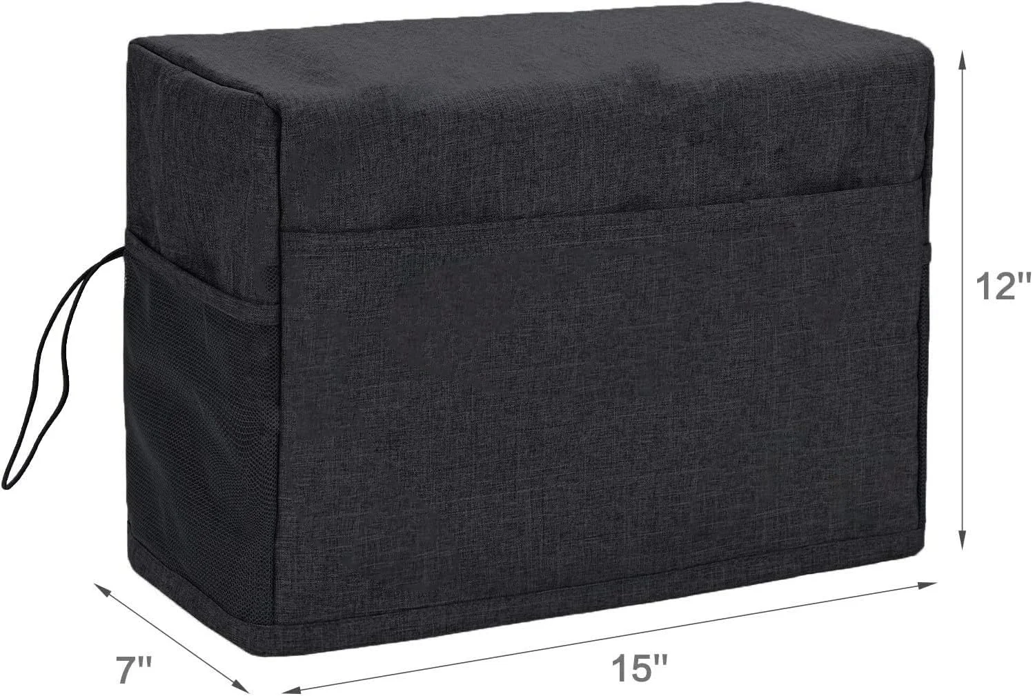 روکش پارچه ای چرخ خیاطی سنگین با جیب های نگهداری، روکش چرخ خیاطی، روکش دستگاه دوخت مشکی