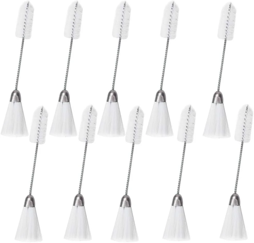 شینز 10 عددی برس تمیز کننده دو سر چرخ خیاطی، برس تمیز کننده صفحه کلید نایلونی و استیل ضد زنگ، ابزار تمیز کننده حذف گرد و غبار