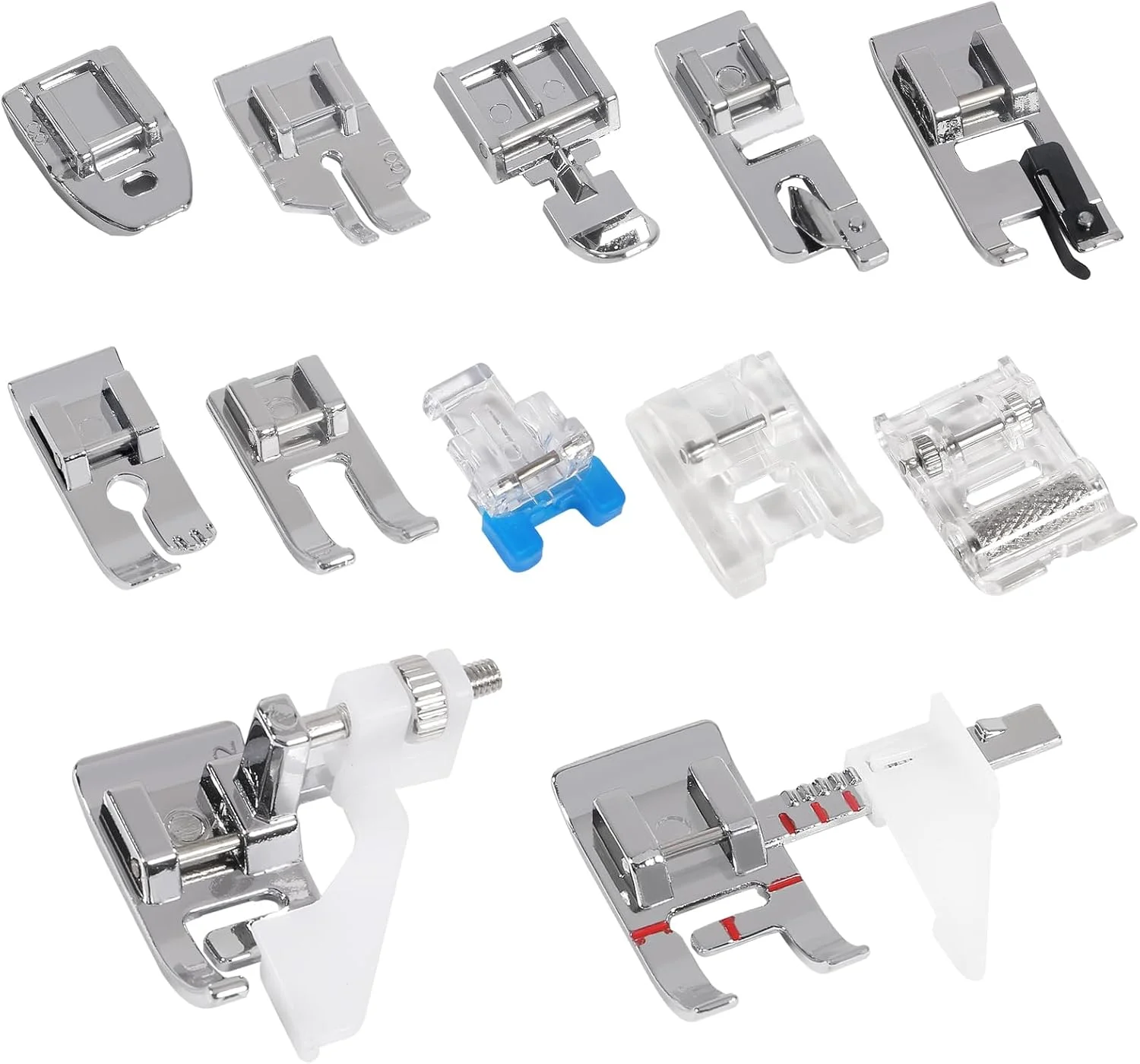 ست 12 عددی پایه های چرخ خیاطی Shutao، پایه های فشاری چرخ خیاطی چند منظوره مناسب برای اکثر لوازم جانبی چرخ خیاطی پایه کوتاه