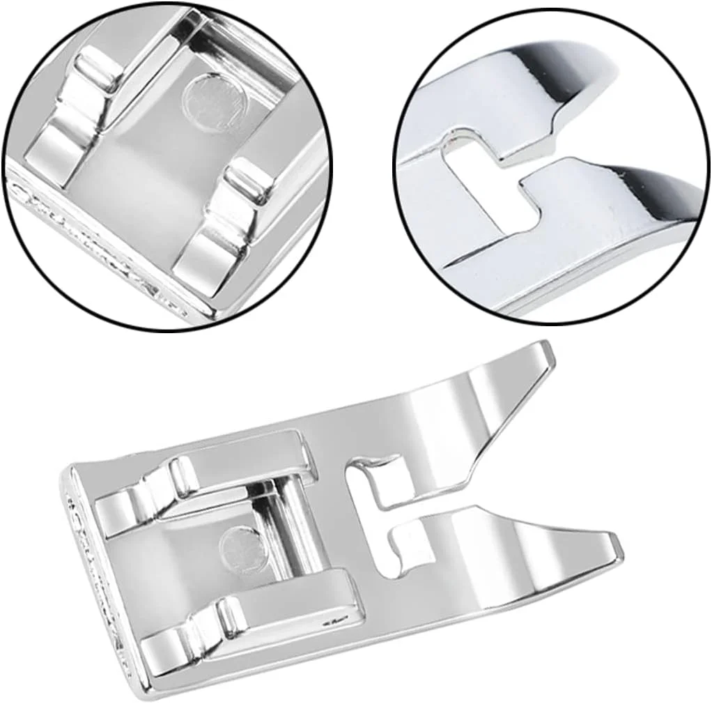 بسته 4 عددی پایه فلزی پرس جهانی، پایه چند منظوره، پایه های چرخ خیاطی استیل ضد زنگ، پایه زیپ برای چرخ خیاطی های سینگر، برادر، W6، ژانومه، دورینا، مایستر (نقره ای)