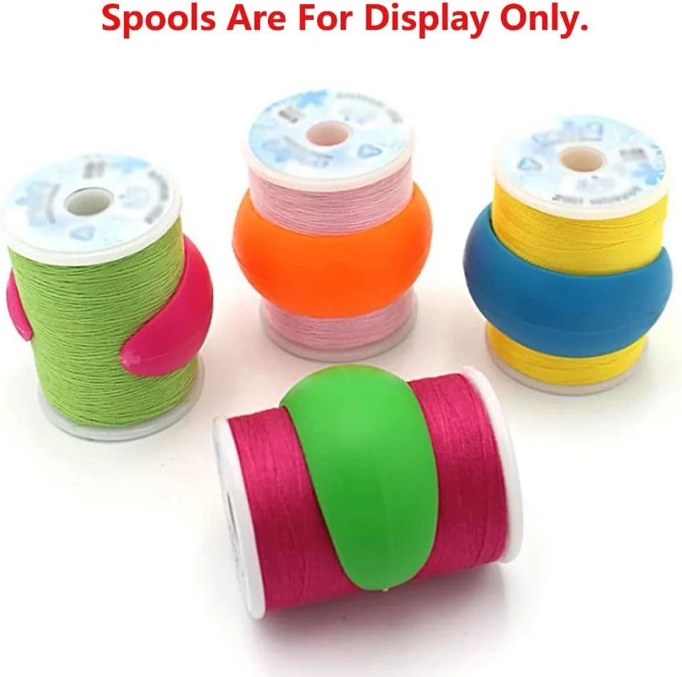 60 عدد نگهدارنده قرقره نخ، حلقه سیلیکونی سازمان دهنده نخ برای چرخ خیاطی و چرخ گلدوزی، جلوگیری از باز شدن نخ