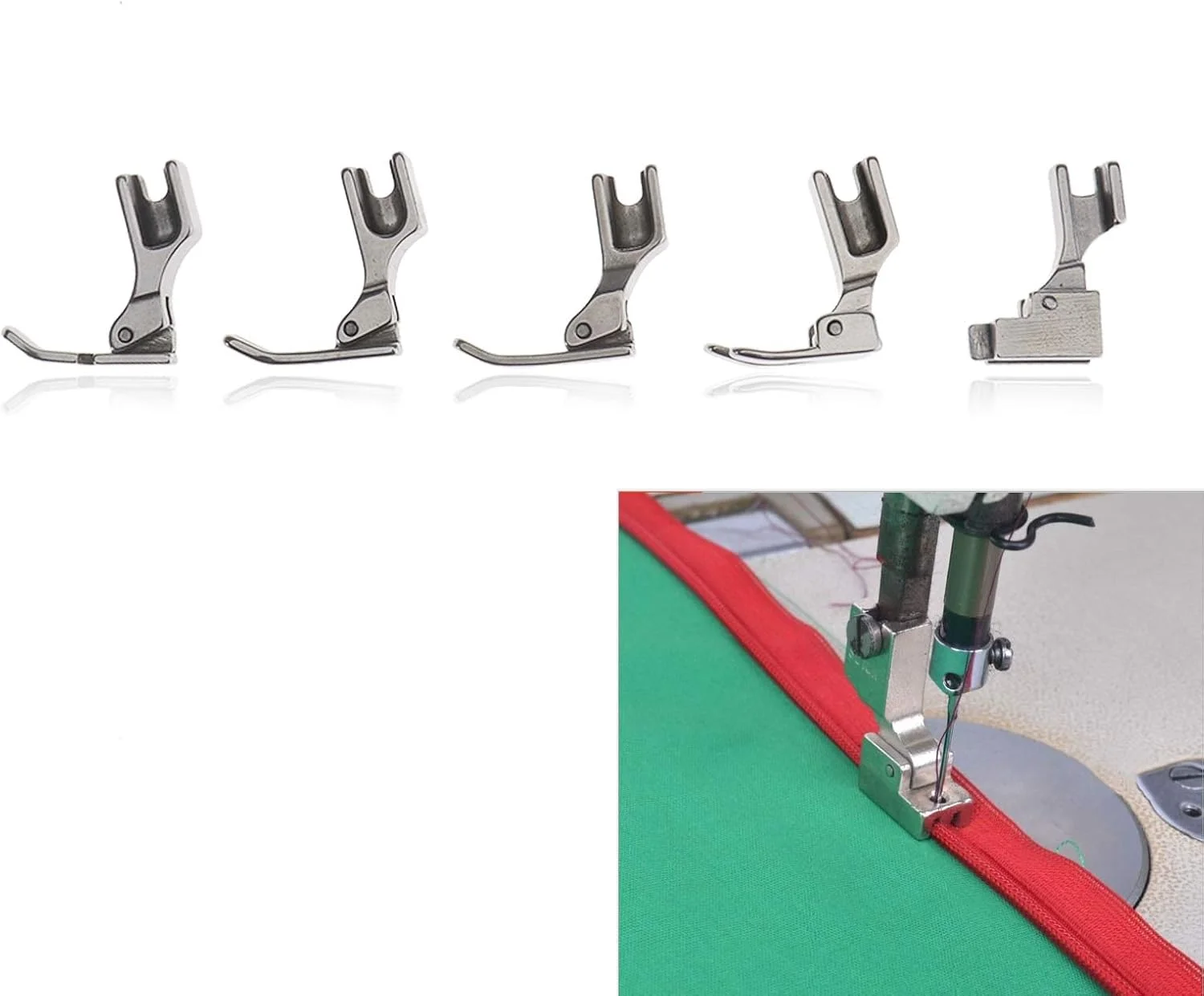 SING F LTD 5 عدد پایه فلزی چرخ خیاطی صنعتی، لبه باریک، چپ، راست، وسط، پایه زیپ، مدل های S518NS P36LN P36N P35 P363