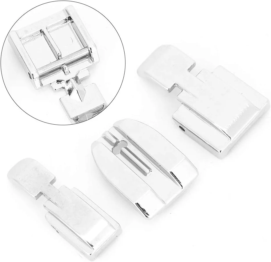 ست 3 عددی پایه زیپ دوزی استیل ضد زنگ نقره ای، نصب و استفاده آسان، ایده آل برای پروژه های خیاطی