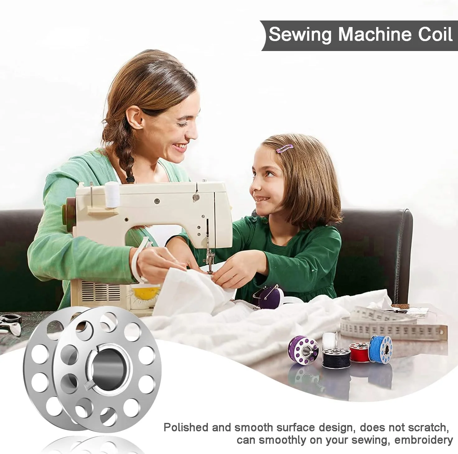 ماسوره چرخ خیاطی، ماسوره خالی چرخ خیاطی با جعبه نگهداری، ماسوره فلزی نخ، 25 عدد