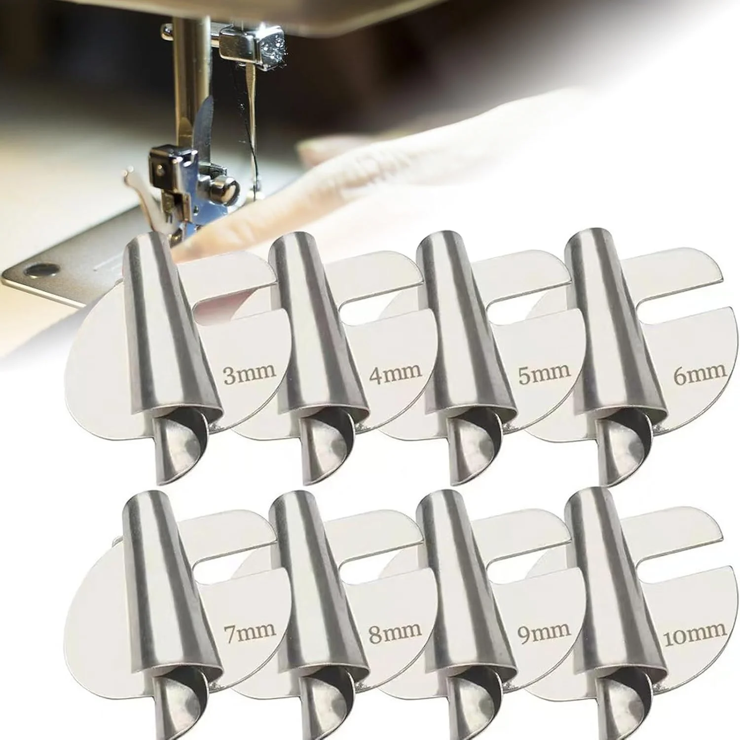 ست ۸ عددی پایه لب تو جهانی چرخ خیاطی، راهنمای درز برای چرخ خیاطی، پایه لب تو پهن برای مصارف خانگی و صنعتی، سایزهای ۳ تا ۱۰ میلی‌متر، برای لبه دوزی دقیق