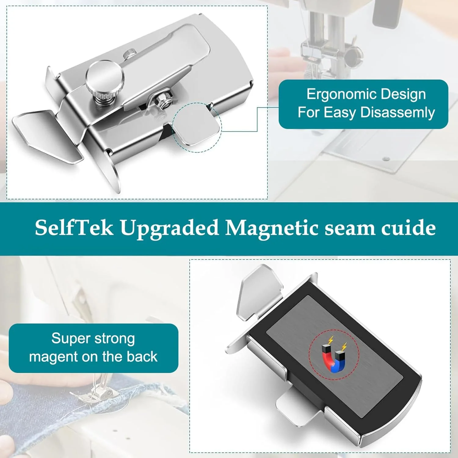 راهنمای درز مغناطیسی SNSYGN، لوازم جانبی ماشین خیاطی، لوازم جانبی خیاطی با ماشین های خیاطی، جعبه ماسوره، ماشین های خیاطی، ماسوره برای صنایع دستی، خیاطی، سازگار با لودر جلو