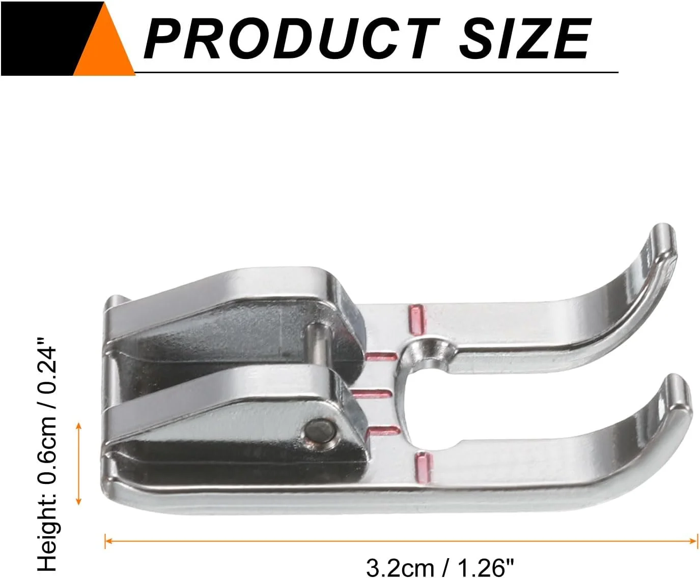 پایه دوخت اپلیکه با انگشت باز، استیل ضد زنگ ۱۸ میلی‌متری مناسب چرخ خیاطی